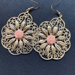 Gold Rose Earrings